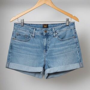 Vintage Lee Denim Shorts Washed Blue Size Medium